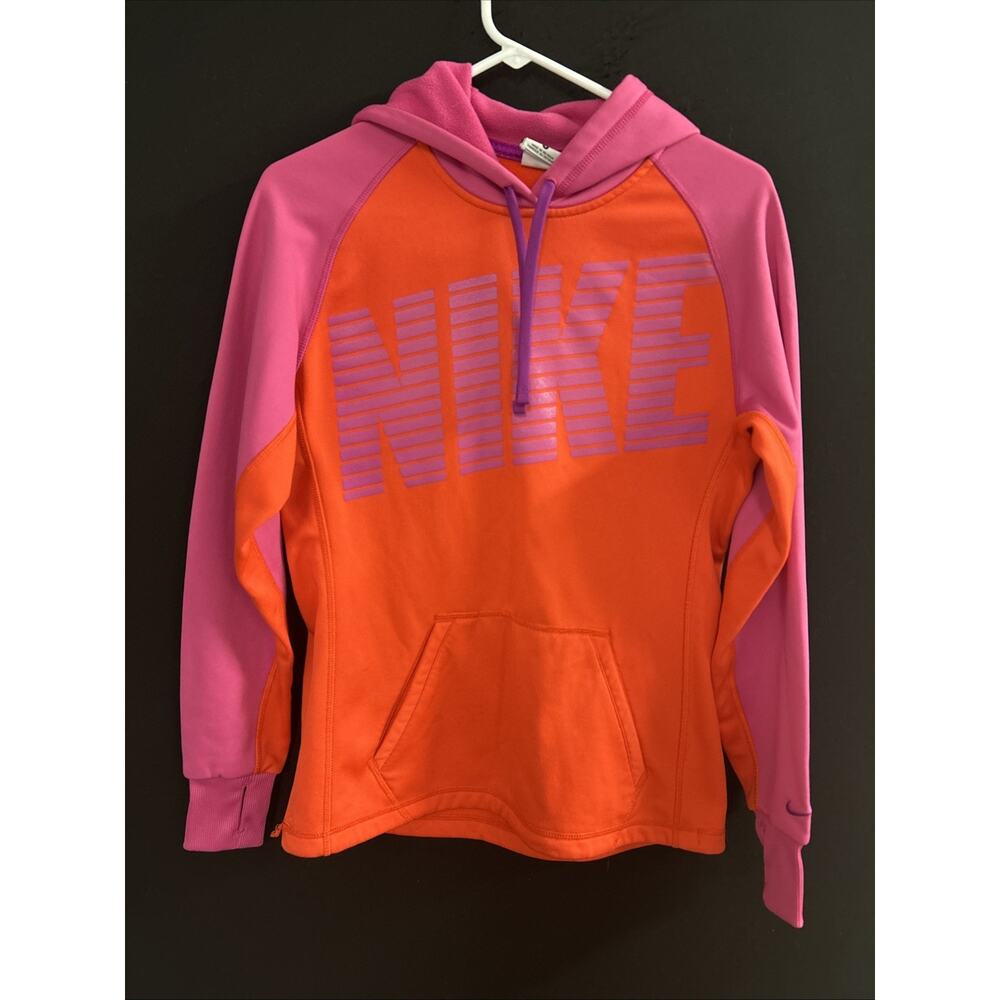 Nike Therma-Fit Women's Hoodie Size Small Purple Orange Pullover Sweatshirt